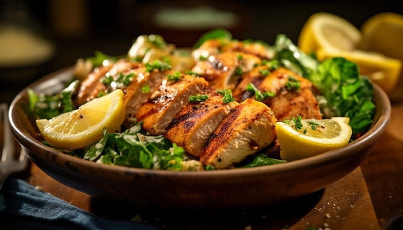 Lemon Herb Chicken with Asparagus and Brown Rice